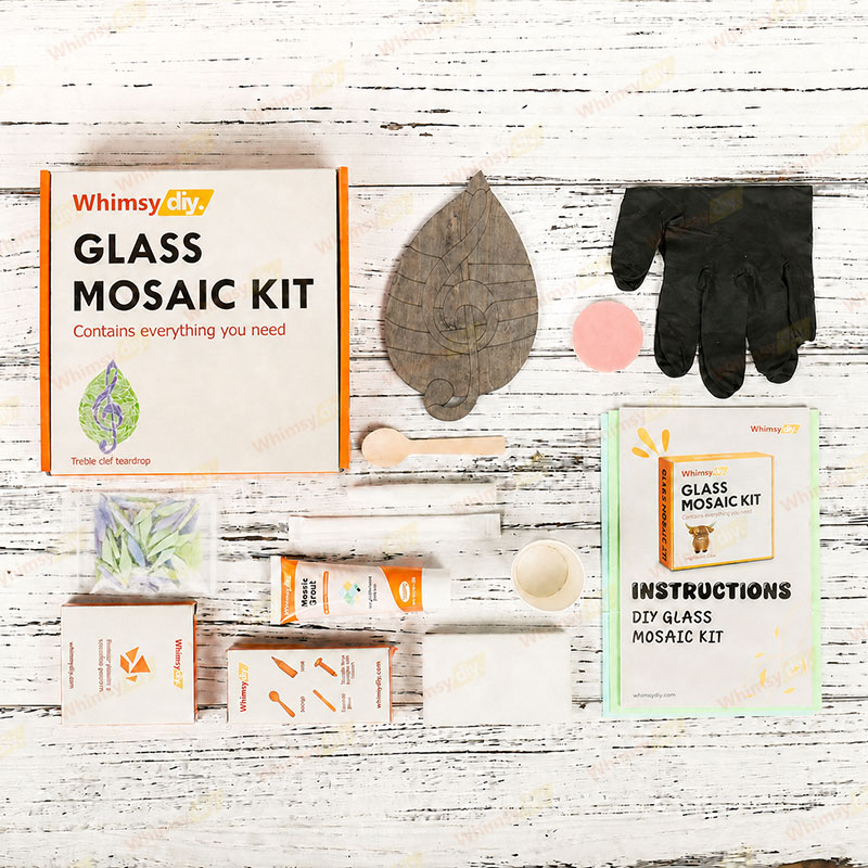 Whimsy DIY Treble Clef Teardrop Glass Mosaic Kit Puzzles