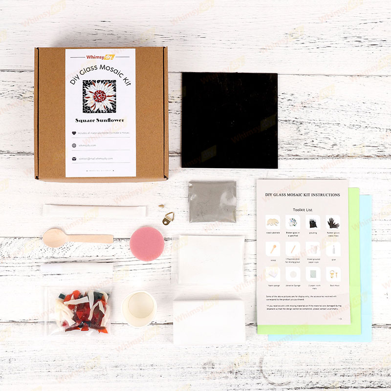 Square Sunflower Glass Mosaic Kit