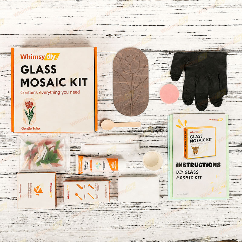 Whimsy DIY Gentle Tulip Glass Mosaic Kit Puzzles