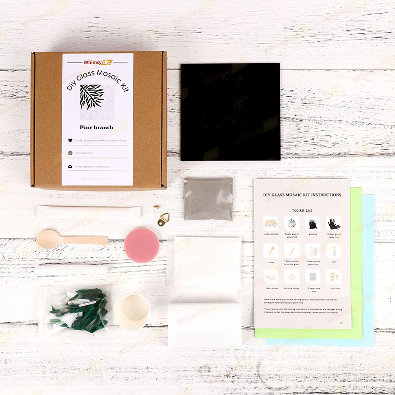 Pine Branch Glass Mosaic Kit-Whimsydiy