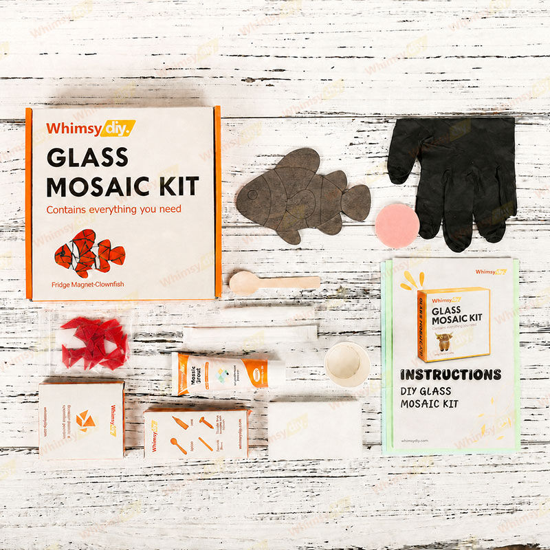 Whimsy DIY Fridge Magnet- Clownfish Glass Mosaic Kit Puzzles