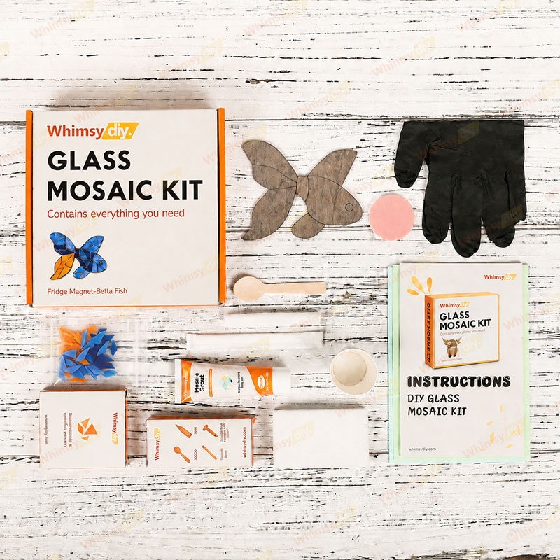 Whimsy DIY Fridge Magnet Betta Fish Glass Mosaic Kit Puzzles