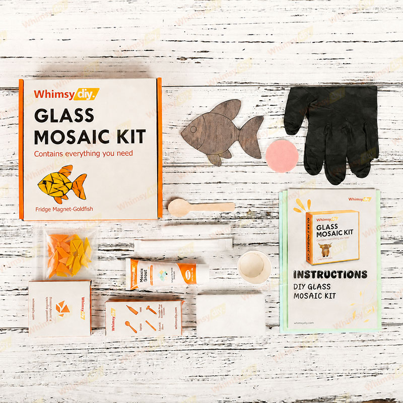 Whimsy DIY Fridge Magnet Goldfish Glass Mosaic Kit Puzzles