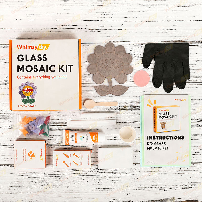 Whimsy DIY Creepy Flower Glass Mosaic Kit Puzzles