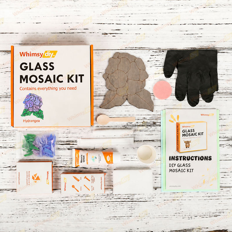 Whimsy DIY Hydrangea Glass Mosaic Kit Puzzles