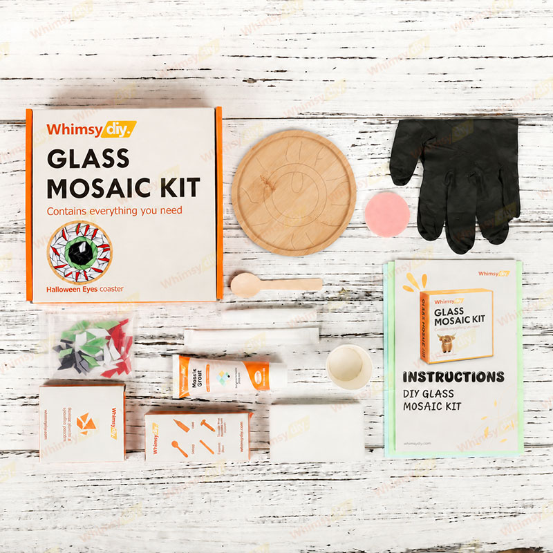 Whimsy DIY Halloween Eyes Coaster Glass Mosaic Kit Puzzles