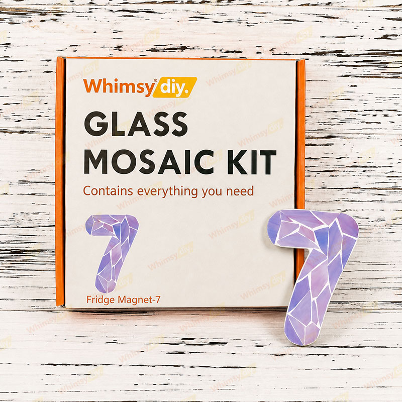 Whimsy DIY Fridge Magnet numbers-7 Glass Mosaic Kit Puzzles