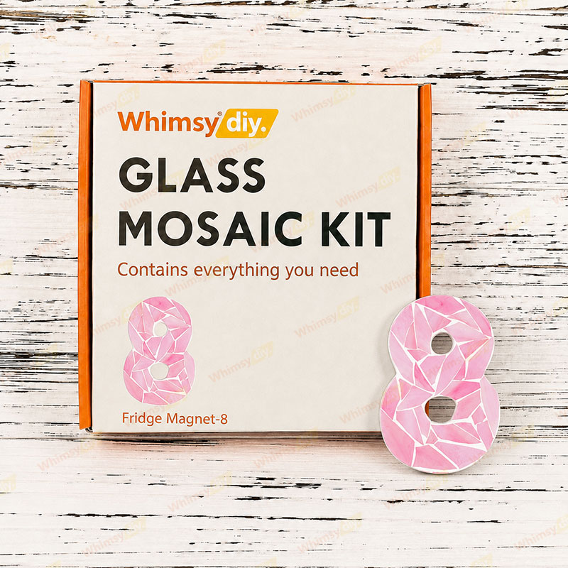 Whimsy DIY Fridge Magnet numbers-8 Glass Mosaic Kit Puzzles