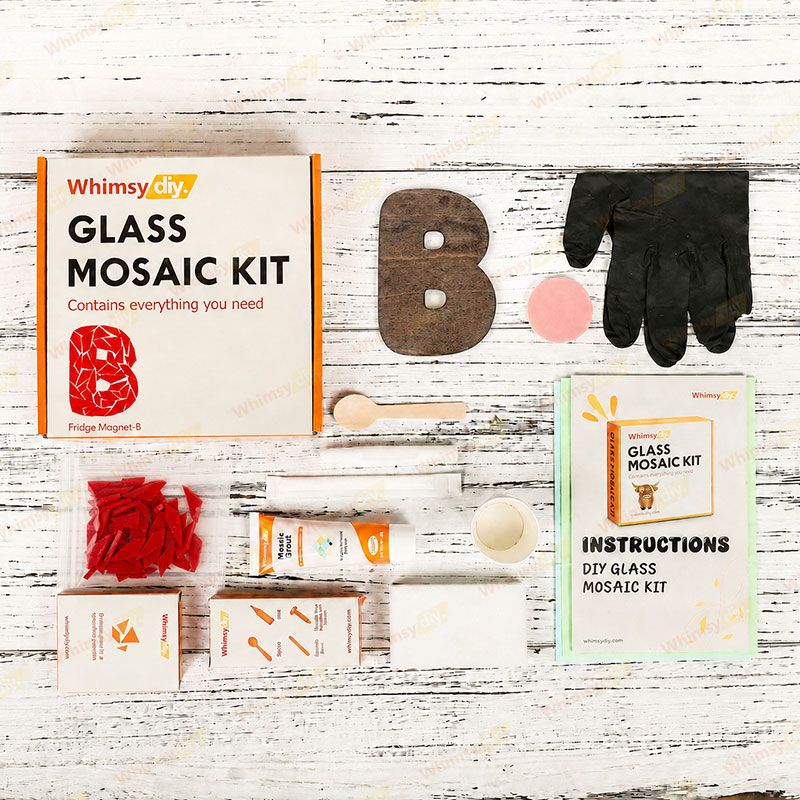 Whimsy DIY Fridge Magnet Letters-B Glass Mosaic Kit Puzzles