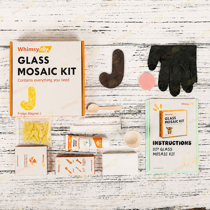 Whimsy DIY Fridge Magnet Letters-J Glass Mosaic Kit Puzzles