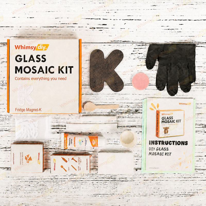 Whimsy DIY Fridge Magnet Letters-K Glass Mosaic Kit Puzzles