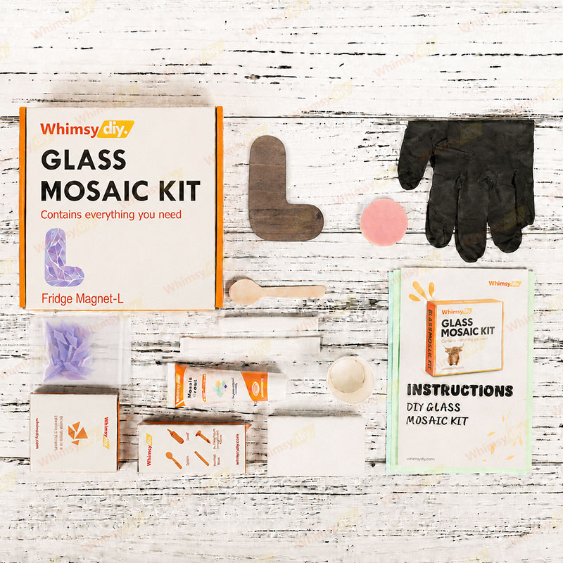 Whimsy DIY Fridge Magnet Letters-L Glass Mosaic Kit Puzzles