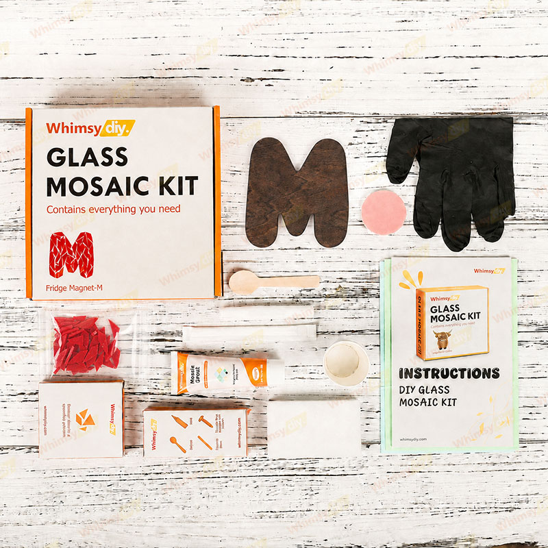 Whimsy DIY Fridge Magnet Letters-M Glass Mosaic Kit Puzzles