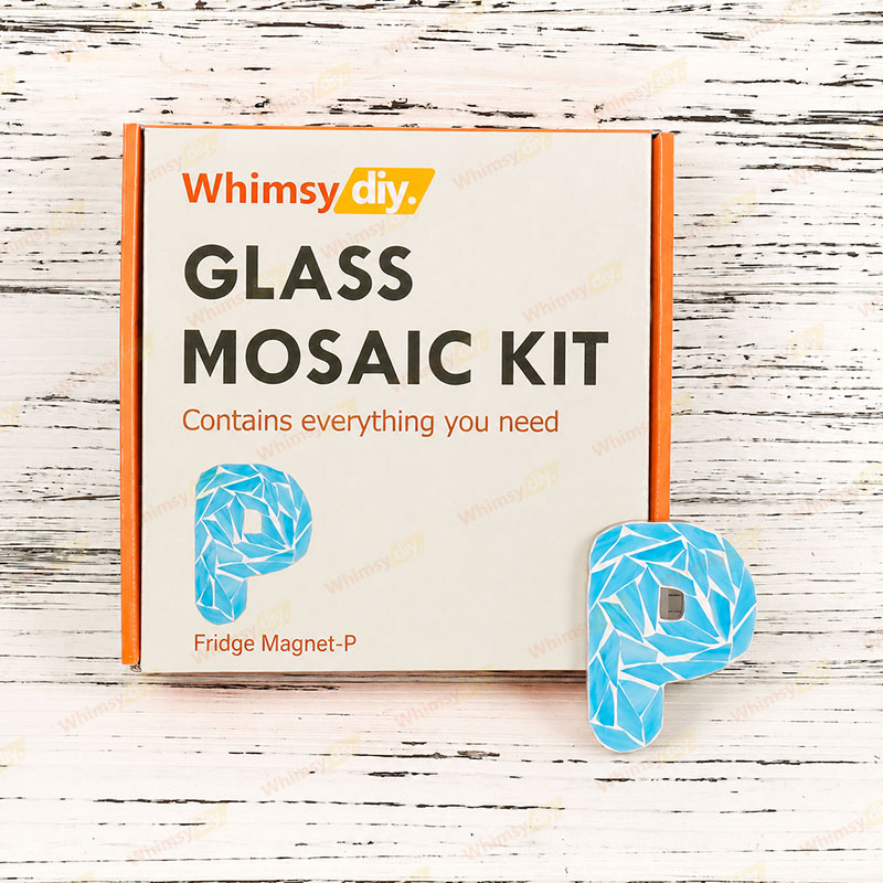 Whimsy DIY Fridge Magnet Letters-P Glass Mosaic Kit Puzzles