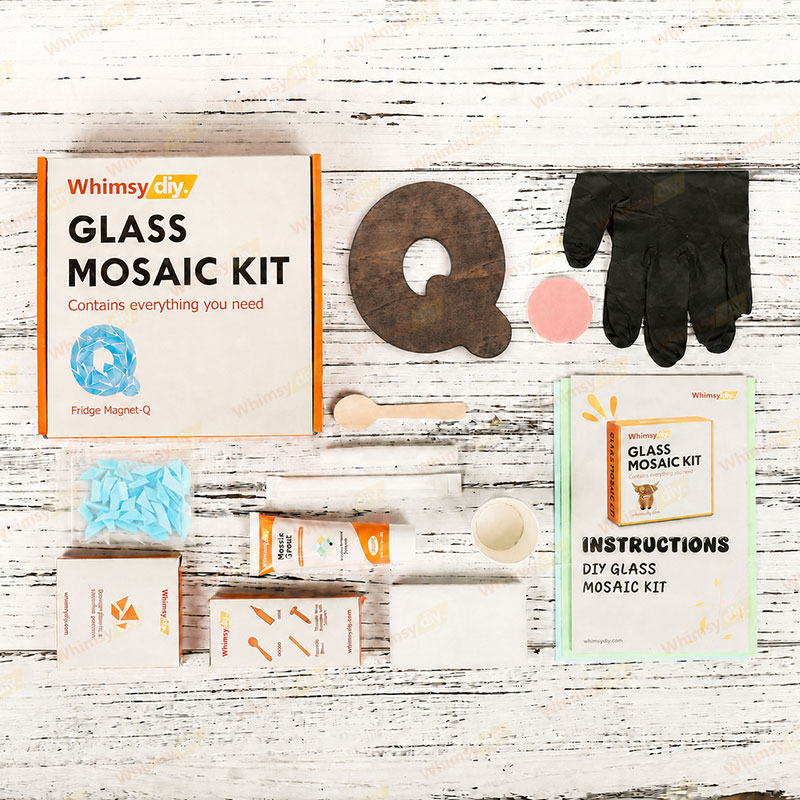 Whimsy DIY Fridge Magnet Letters-Q Glass Mosaic Kit Puzzles