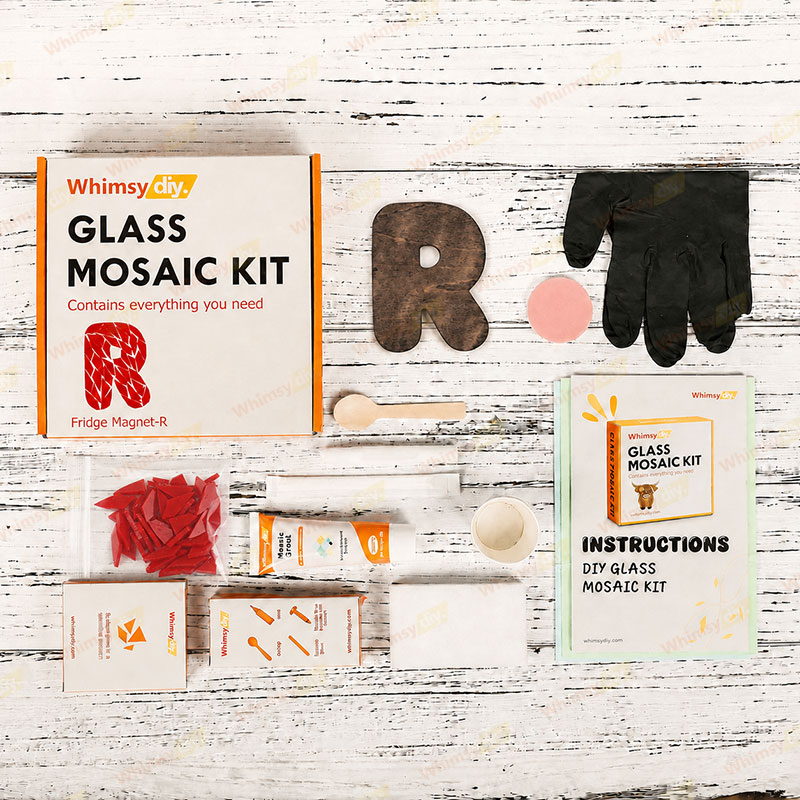 Whimsy DIY Fridge Magnet Letters-R Glass Mosaic Kit Puzzles