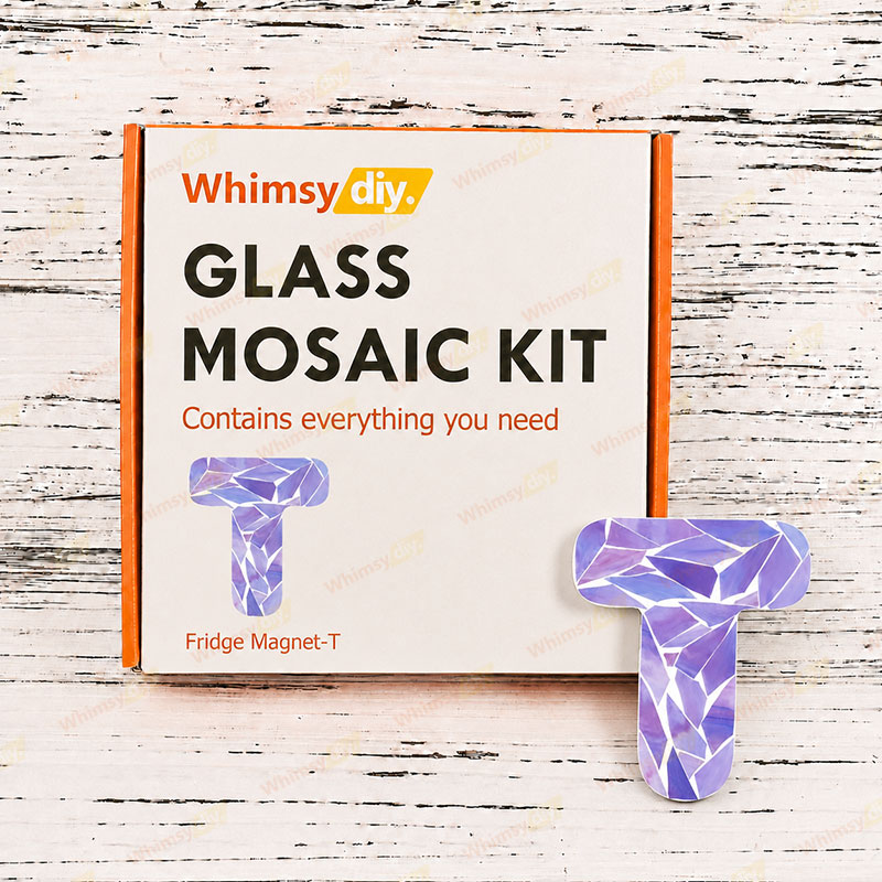 Whimsy DIY Fridge Magnet Letters-T Glass Mosaic Kit Puzzles