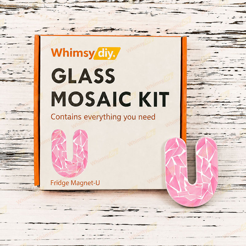 Whimsy DIY Fridge Magnet Letters-U Glass Mosaic Kit Puzzles