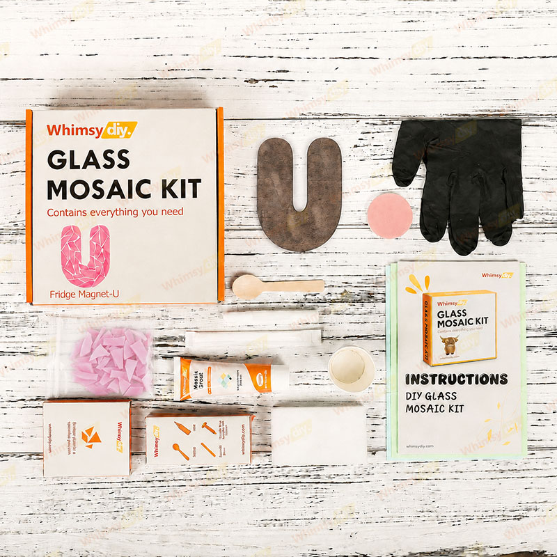 Whimsy DIY Fridge Magnet Letters-U Glass Mosaic Kit Puzzles