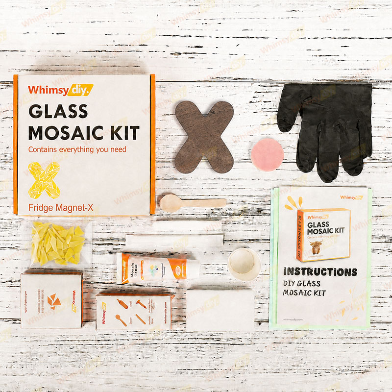 Whimsy DIY Fridge Magnet Letters-X Glass Mosaic Kit Puzzles