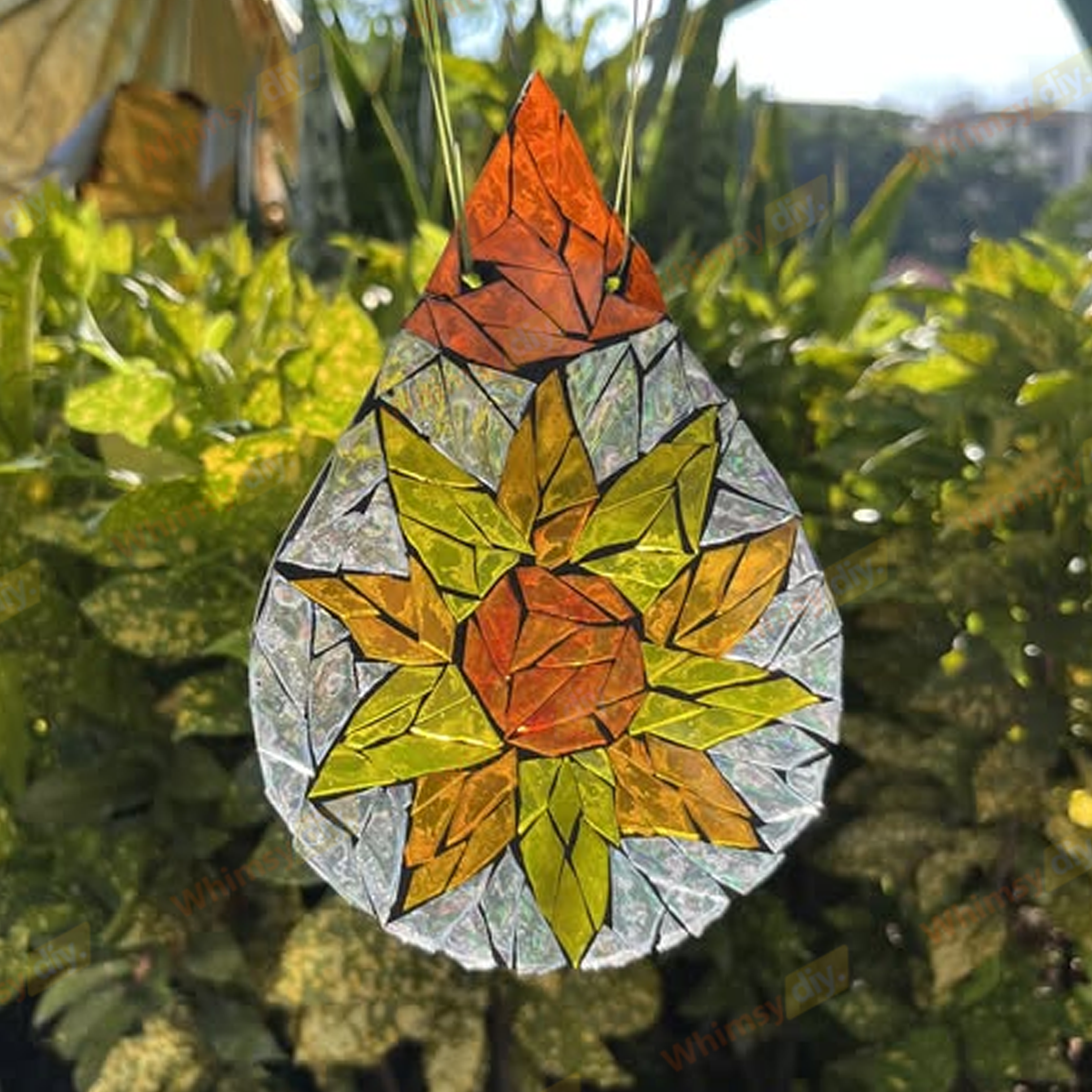 Whimsy DIY Sunflower Teardrop SunCatcher Glass Mosaic Kit Puzzles