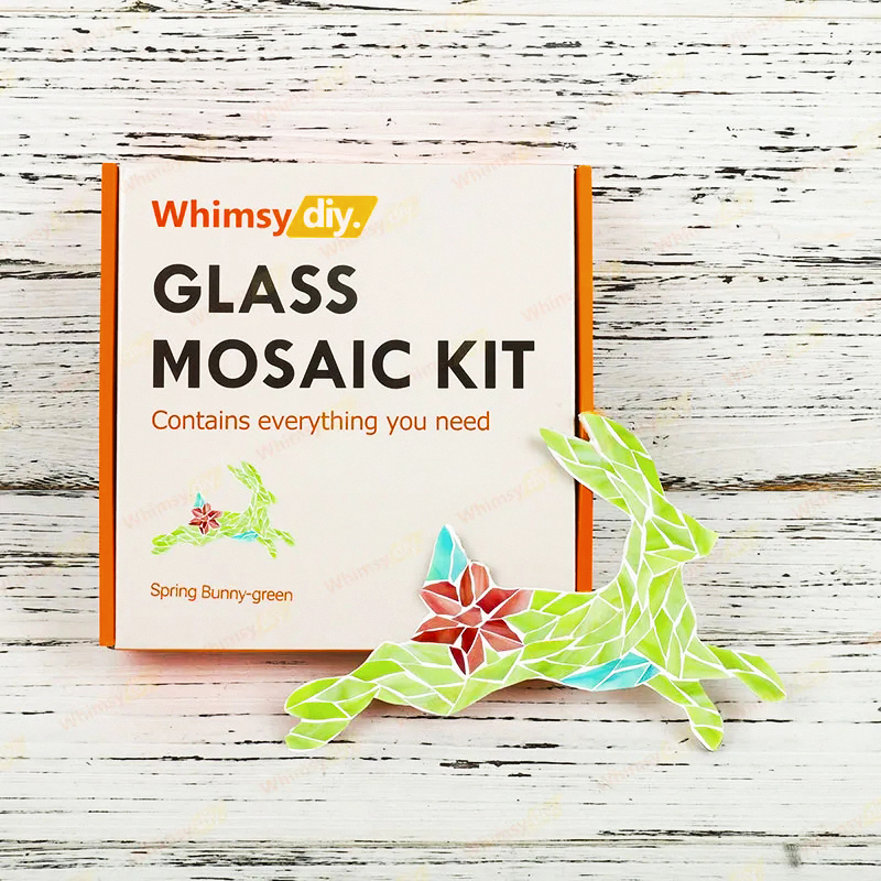 Whimsy DIY Spring Bunny-Green Glass Mosaic Kit Puzzles