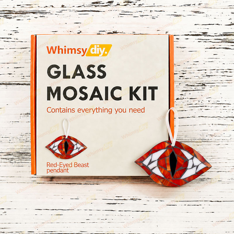 Whimsy DIY Red-Eyed Beast pendant Glass Mosaic Kit Puzzles