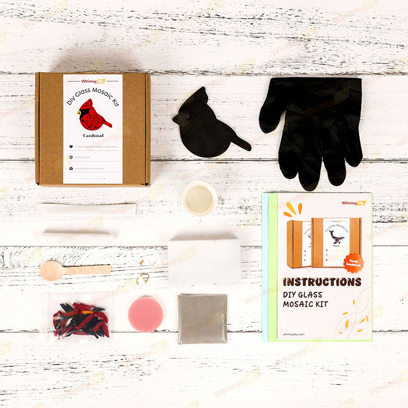 Cardinal Glass Mosaic Kit | DIY Arts & Crafts Kit for Adults
