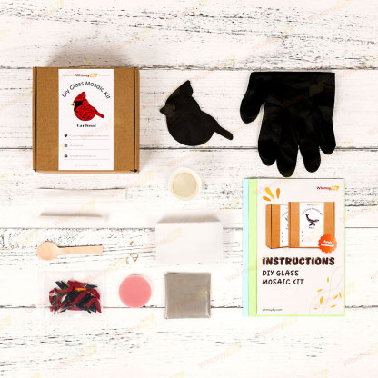 Cardinal Glass Mosaic Kit | DIY Arts & Crafts Kit for Adults
