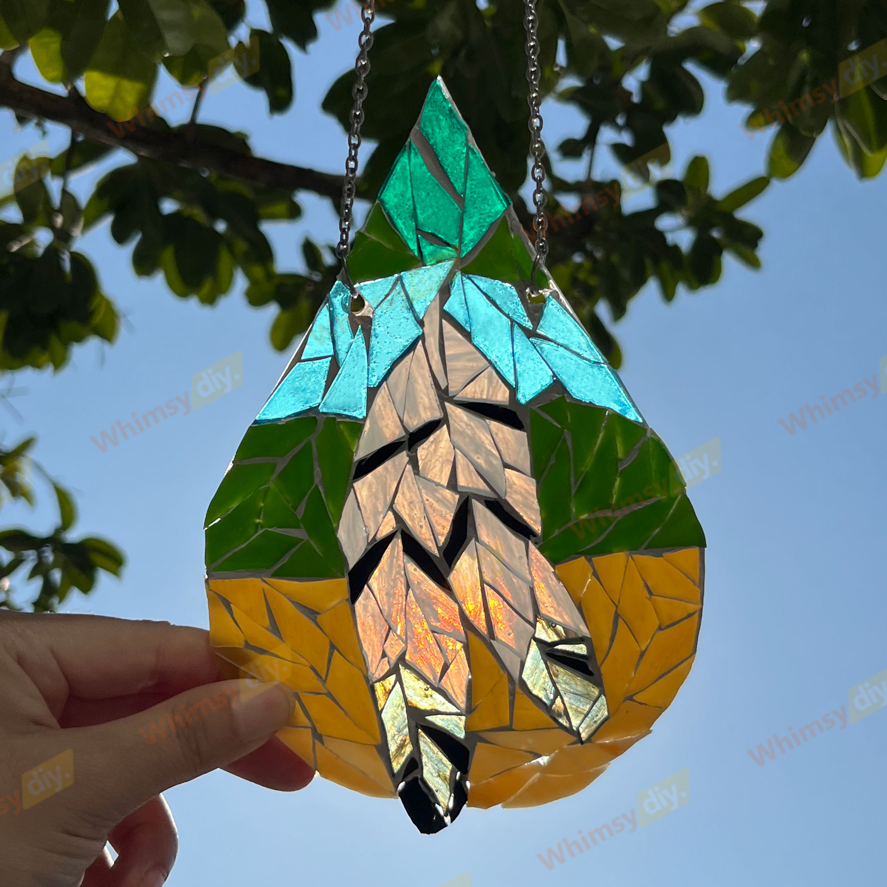 Whimsy DIY Native America Teardrop Suncatcher Glass Mosaic Kit Puzzles