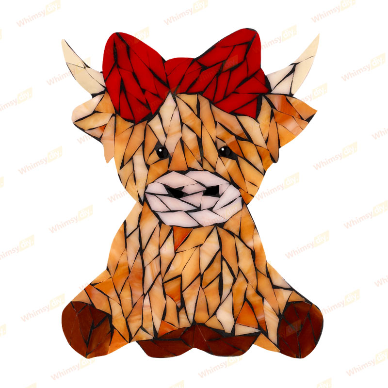 Cute Highland Cow Glass Mosaic Kit
