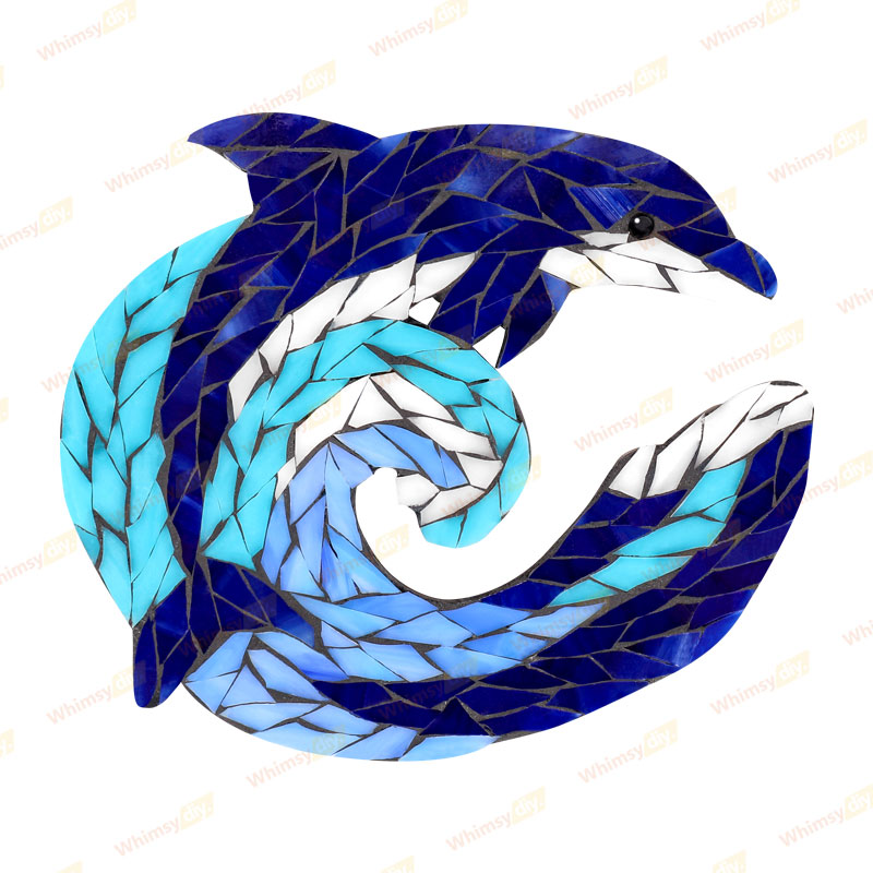Wave Dolphin Glass Mosaic Kit