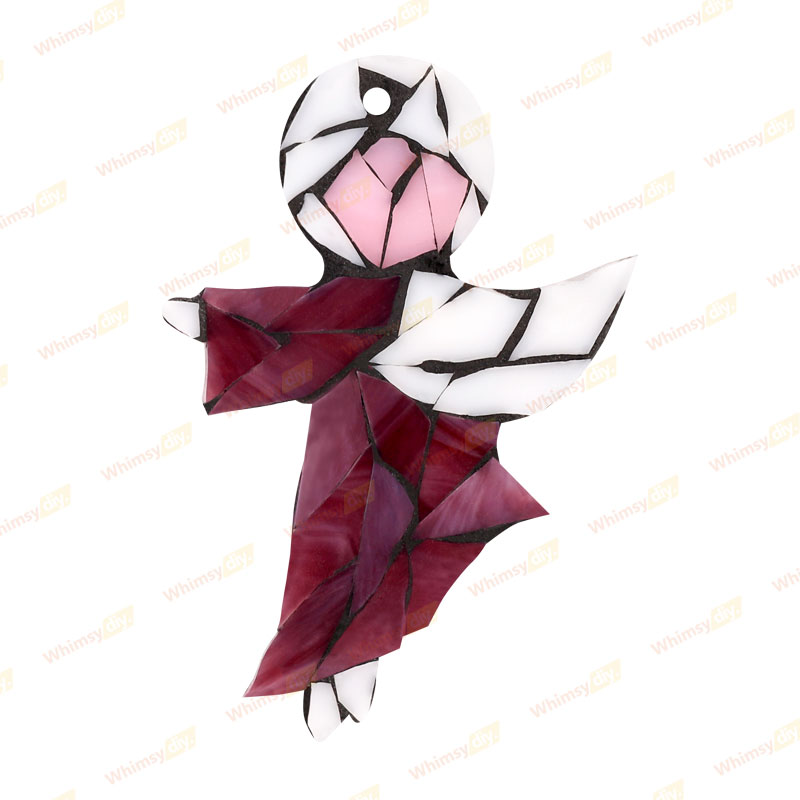 Purple Angel Christmas Ornaments Glass Mosaic Kit