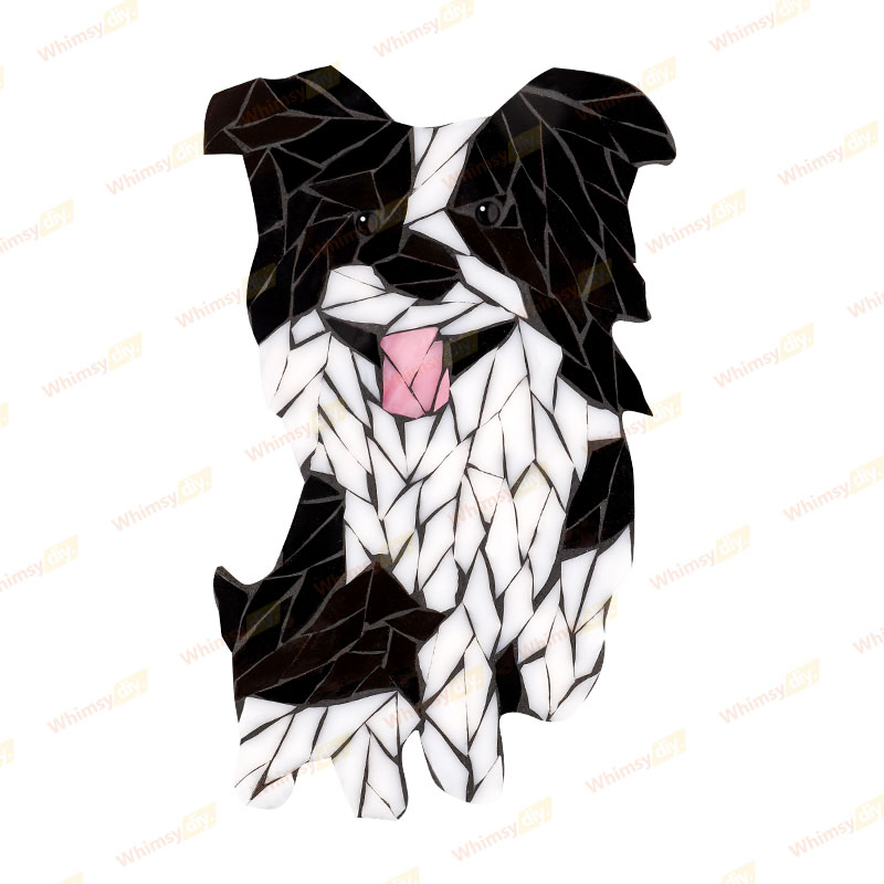 Black Border Collie Glass Mosaic Kit