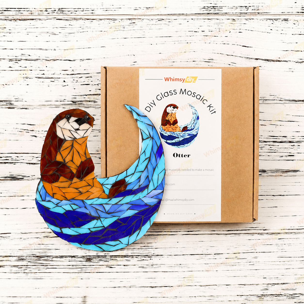 Whimsy DIY Otter Glass Mosaic Kit Puzzles