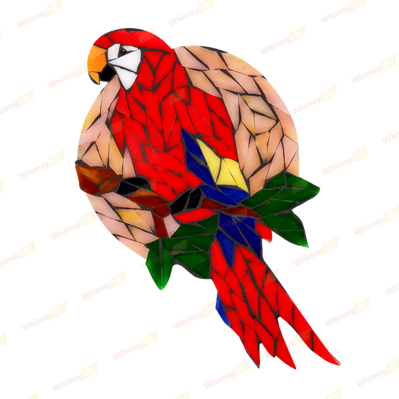 Red Macaw Glass Mosaic Kit
