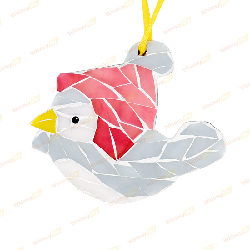 Winter Birds Christmas Ornaments Glass Mosaic Kit - Style 4 