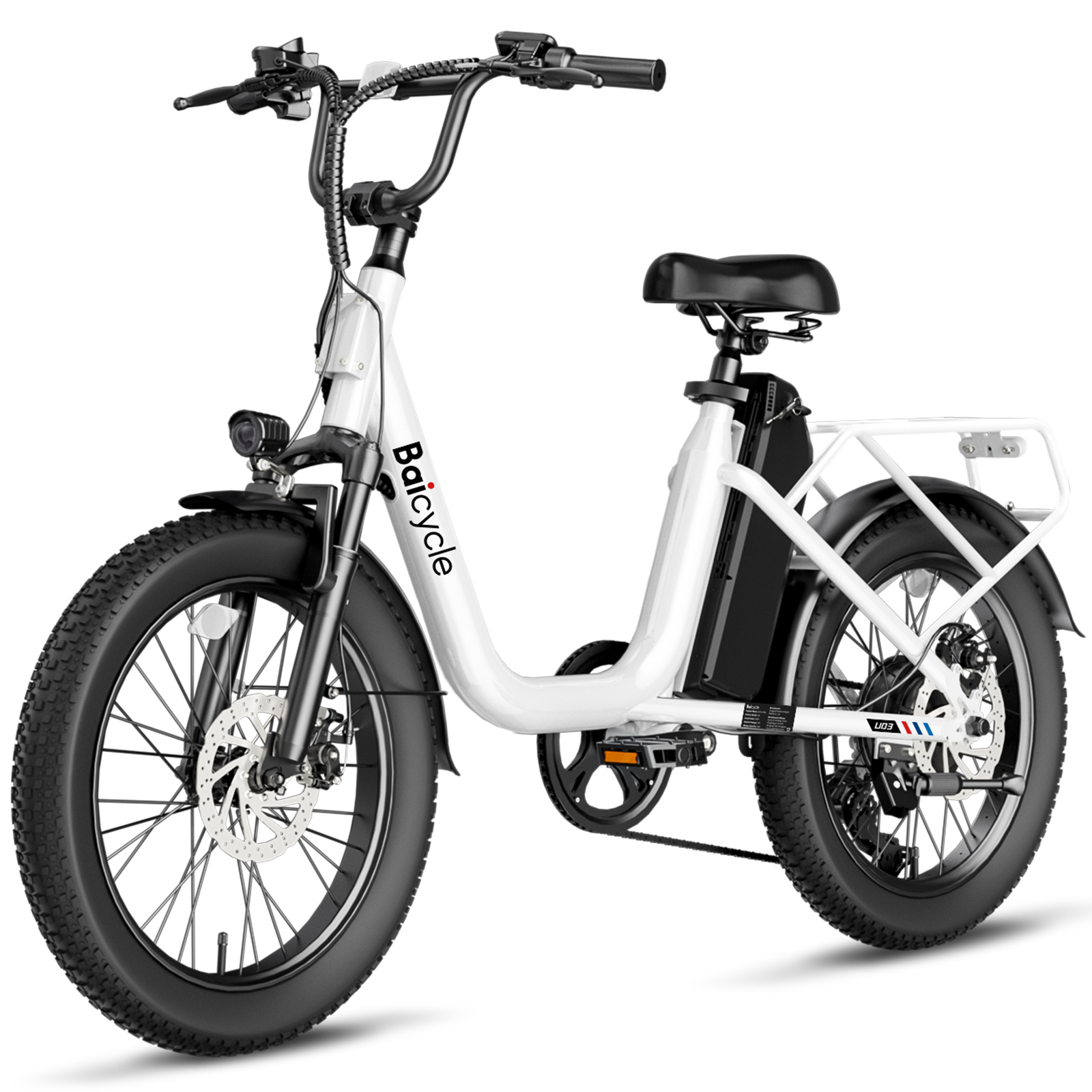 1500W Peak Electric Bikes for Adults 20" Fat Tire E Bike with 90 Miles Max Range 28 MPH Electric Bicycle Step-Thru Ebikes with 48V Removable Battery 7 Speed Front Fork Suspension