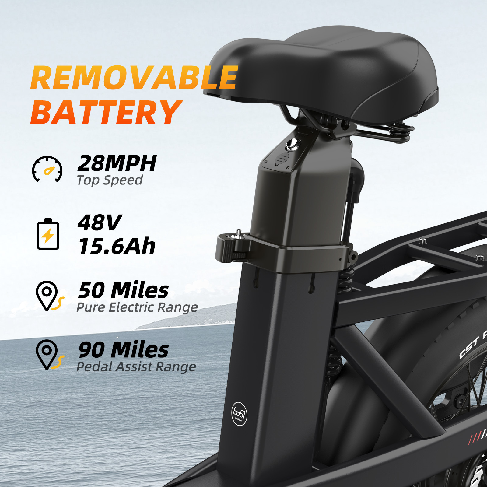 2026 Upgraded Electric Bikes for Adults with 1500W Peak Motor 20" Fat Tire E Bike with 28 MPH 90 Miles Max Range 48V Removable Battery EBike Electric Bicycle Commuter Ebikes-Baicycle