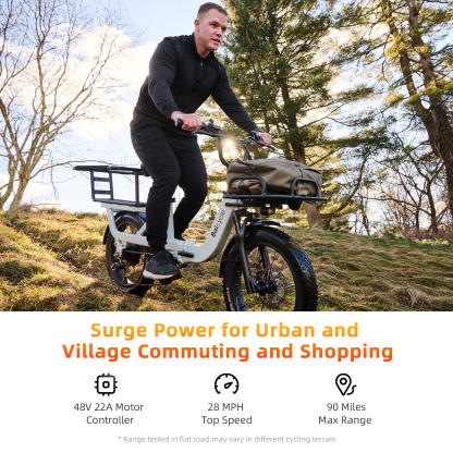 2026 Upgraded Electric Bikes for Adults with 1500W Peak Motor 20" Fat Tire E Bike with 28 MPH 90 Miles Max Range 48V Removable Battery EBike Electric Bicycle Commuter Ebikes-Baicycle