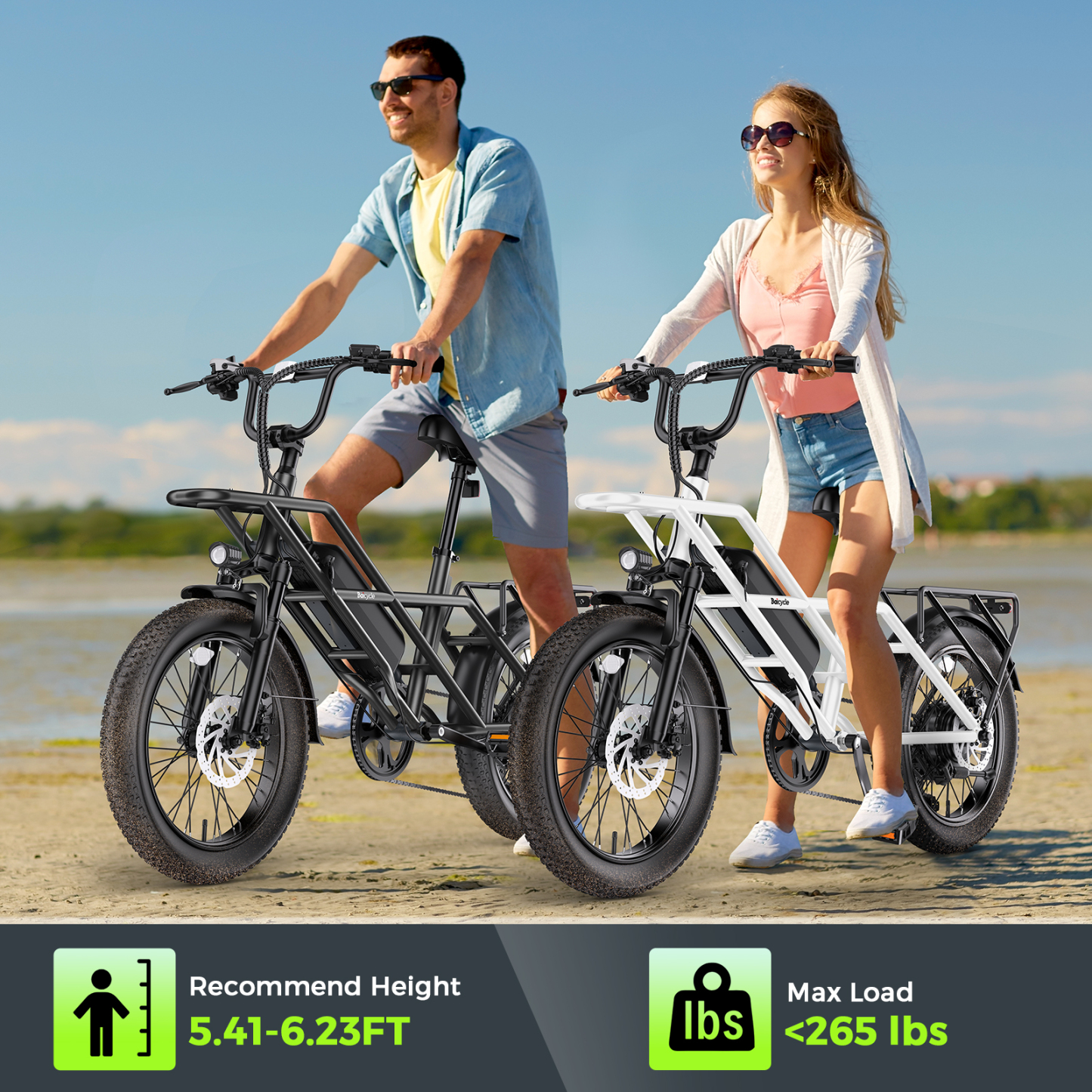 1500W Peak Electric Bikes for Adults 20" Fat Tire E Bike with 90 Miles Max Range 28 MPH Electric Bicycle Step-Thru Ebikes with 48V Removable Battery 7 Speed Front Fork Suspension-Baicycle