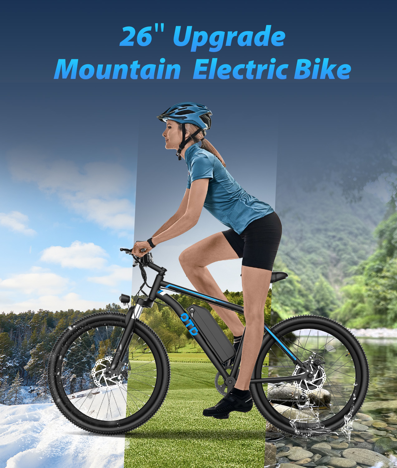 Electric Bikes for Adults with 500W/1200W Peak Motor 26" Ebike with 28 MPH 90 Miles Max Range 48V Removable Battery E Bike Electric Bicycle Mountain Ebikes with Phone Holder 7 Speed Front Fork Suspension-Baicycle