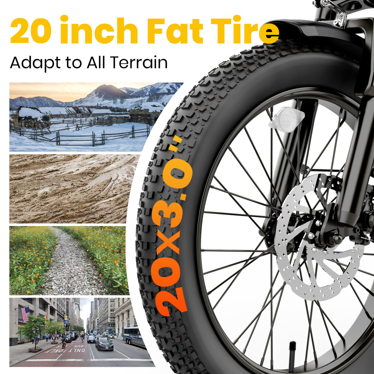 1500W Peak Electric Bikes for Adults 20" Fat Tire E Bike with 90 Miles Max Range 28 MPH Electric Bicycle Step-Thru Ebikes with 48V Removable Battery 7 Speed Front Fork Suspension