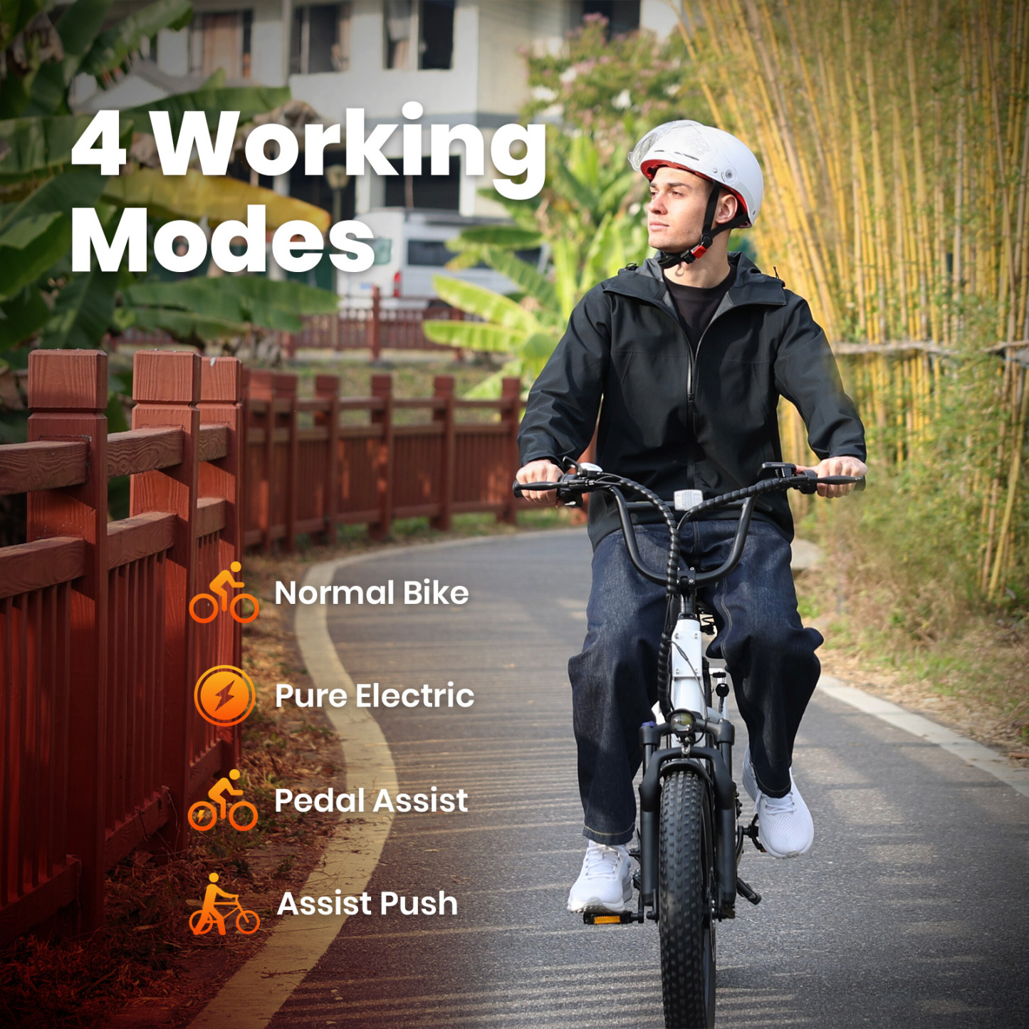 1500W Peak Electric Bikes for Adults 20" Fat Tire E Bike with 90 Miles Max Range 28 MPH Electric Bicycle Step-Thru Ebikes with 48V Removable Battery 7 Speed Front Fork Suspension