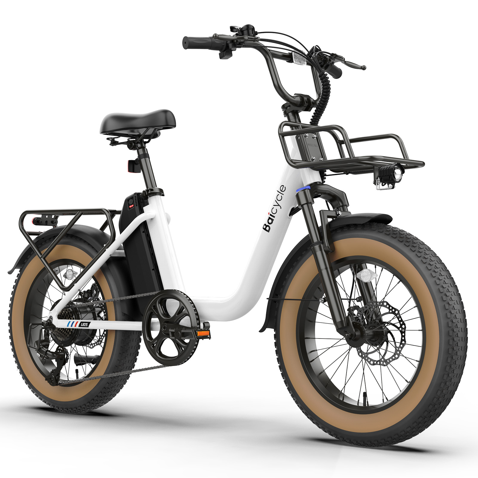 1500W Peak Electric Bikes for Adults 20" Fat Tire E Bike with 90 Miles Max Range 28 MPH Electric Bicycle Step-Thru Ebikes with 48V Removable Battery 7 Speed Front Fork Suspension-Baicycle