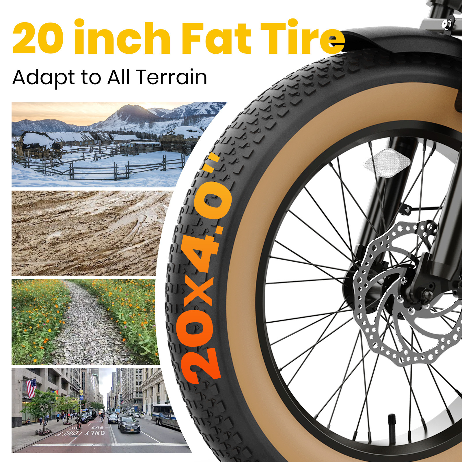 1500W Peak Electric Bikes for Adults 20" Fat Tire E Bike with 90 Miles Max Range 28 MPH Electric Bicycle Step-Thru Ebikes with 48V Removable Battery 7 Speed Front Fork Suspension