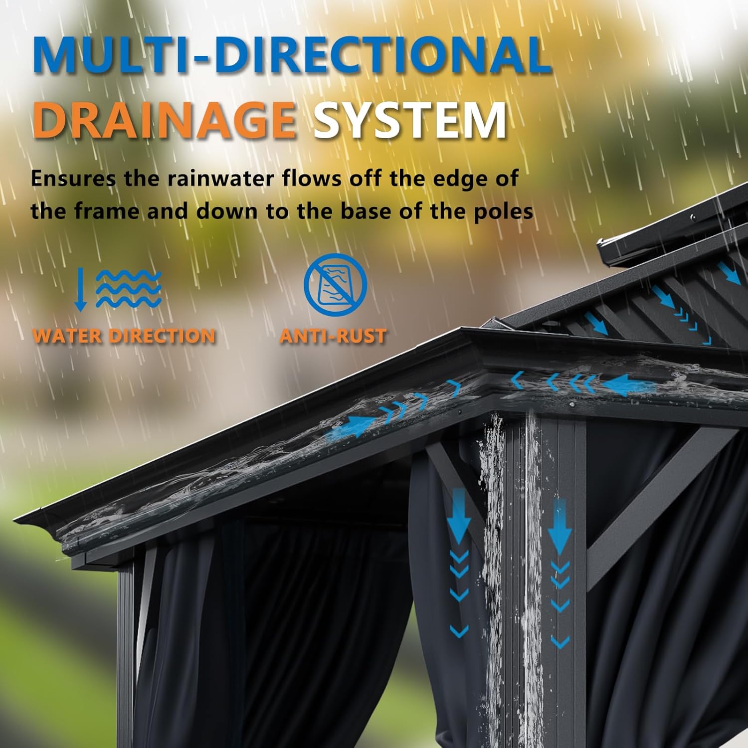 12x20 Hardtop Gazebo with Metal Roof, Heavy Duty Galvanized Steel Gazebo with Reinforced Aluminum Frame, Flame-Resistant Curtains and Netting