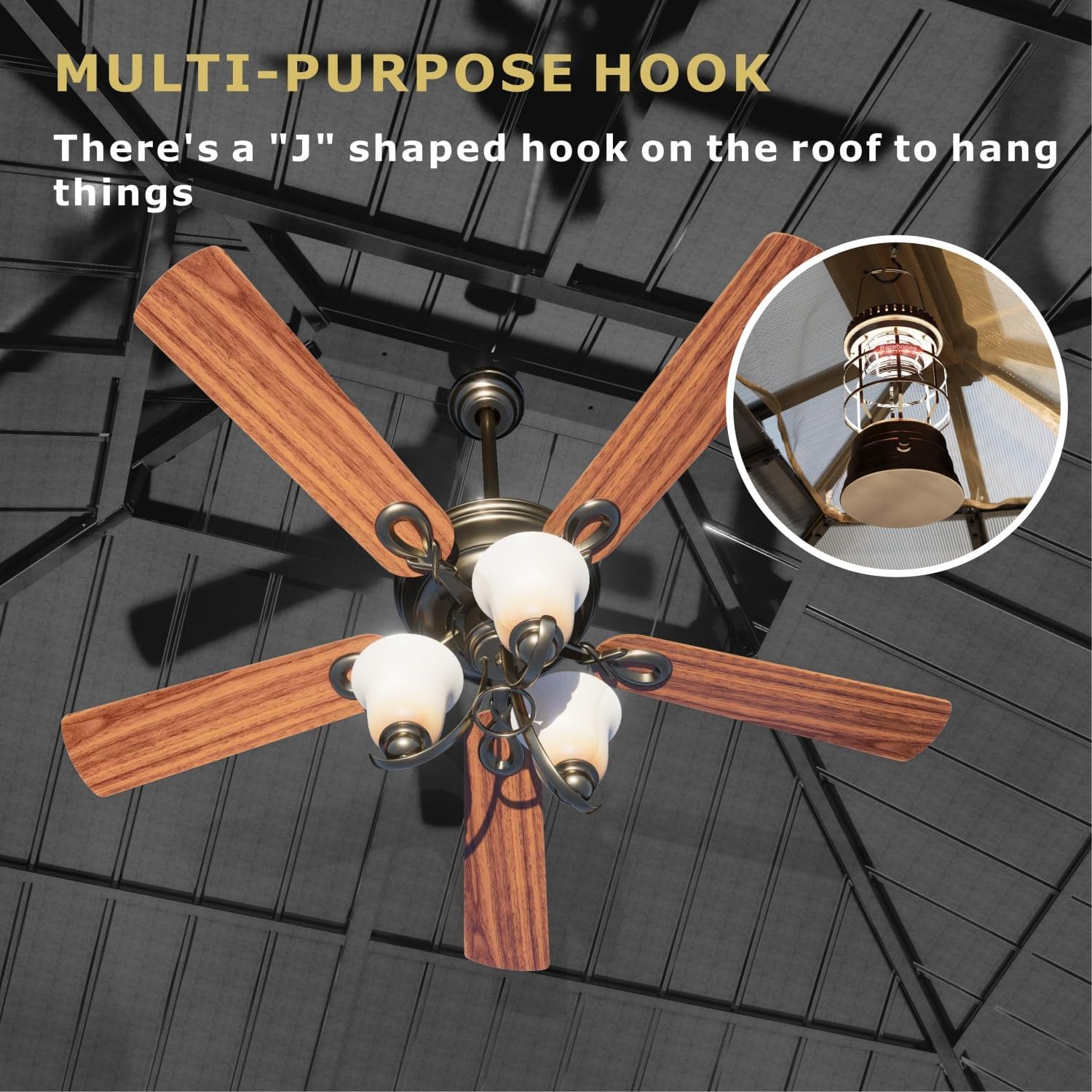 8'x6' Grill Gazebo,Outdoor Hardtop Gazebo with Galvanized Steel Double Roof BBQ Grill Canopy with Aluminum Frame