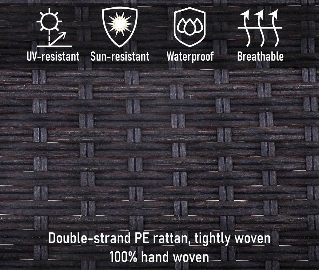 Patio Swivel Dining Chairs Set of 2, Outdoor Wicker Dining Chairs with High Back Design Outdoor Rattan Chairs