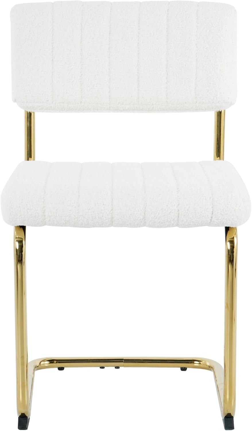 Upholstered Kitchen Dining Table Chairs Set of 2, Modern Luxury Living Room Bedroom Vanity Makeup Accent Chairs, Small Student Desk Chair, Home Restaurant Office Chair with Gold Leg